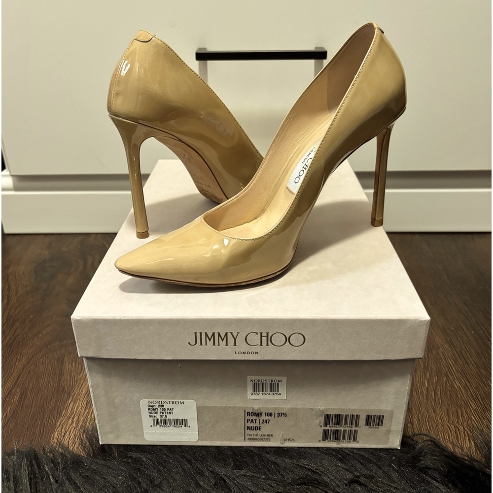 Jimmy Choo Romy 100 size 37.5 Patent Leather